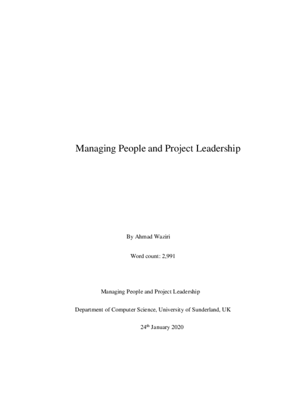 (PDF) Managing People and Project Leadership