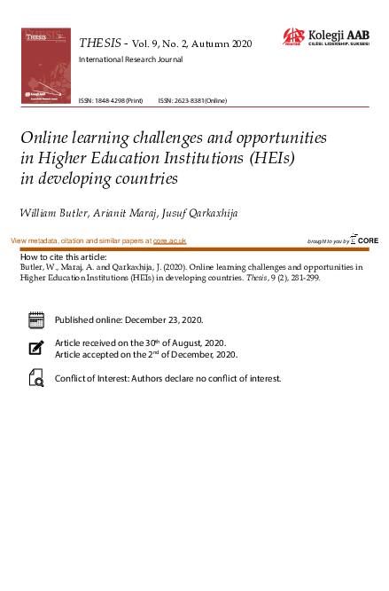 (PDF) Online learning challenges and opportunities in Higher Education ...