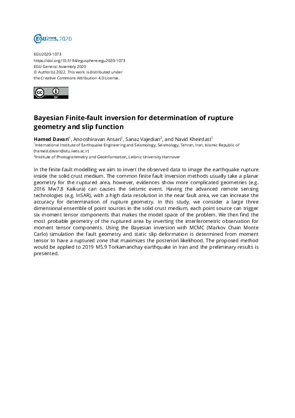 (PDF) Bayesian Finite-fault inversion for determination of rupture ...