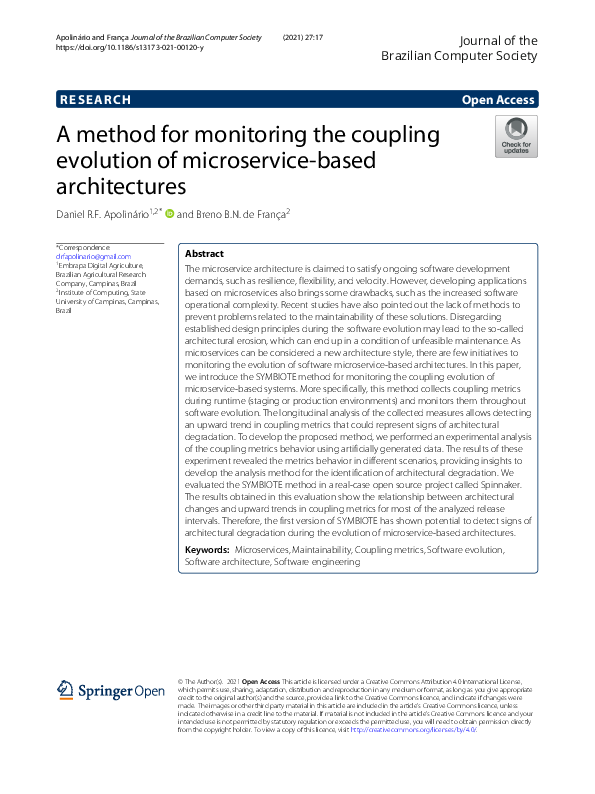 (PDF) A method for monitoring the coupling evolution of microservice ...