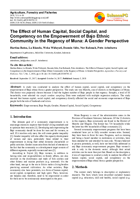 (PDF) The Effect of Human Capital, Social Capital, and Competency on ...