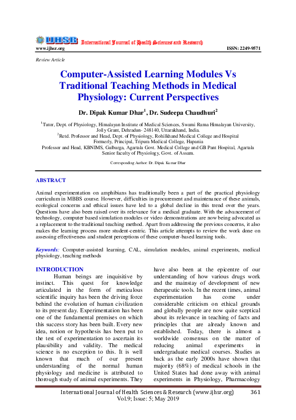 (PDF) Computer-Assisted Learning Modules Vs Traditional Teaching ...
