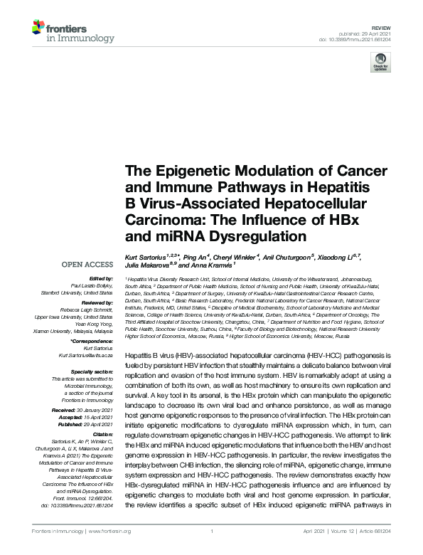 (PDF) The Epigenetic Modulation of Cancer and Immune Pathways in ...