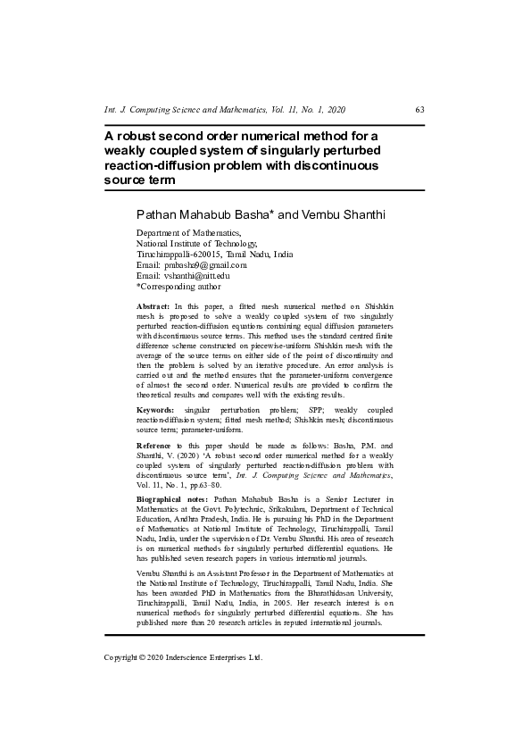 (PDF) A robust second order numerical method for a weakly coupled ...