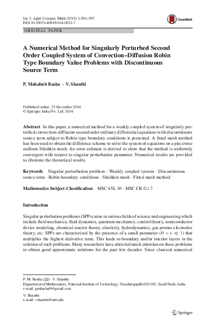 (PDF) A Numerical Method for Singularly Perturbed Second Order Coupled ...