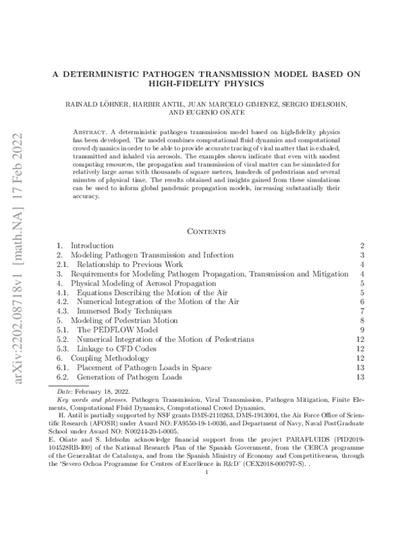 (PDF) A deterministic pathogen transmission model based on high ...