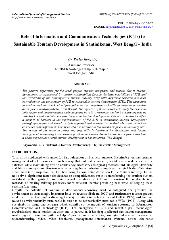 (PDF) Role of Information and Communication Technologies (ICTs) to ...