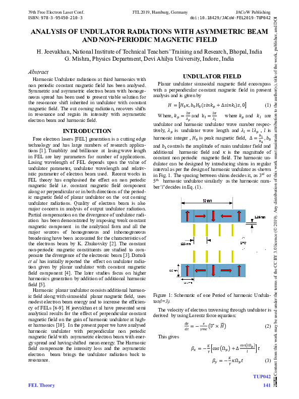 (PDF) Analysis of Undulator Radiations With Asymmetric Beam and Non ...