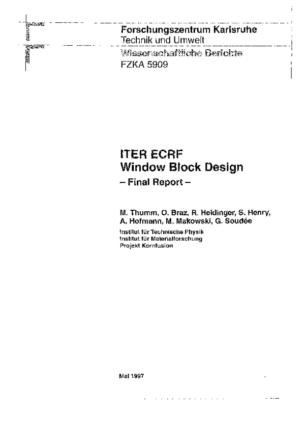 (PDF) ITER ECRF window block design - final report