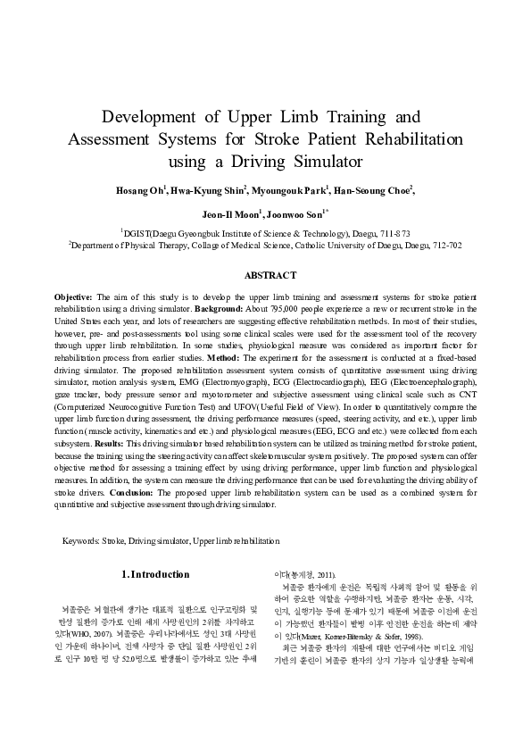 (PDF) Development of Upper Limb Training and Assessment Systems for ...