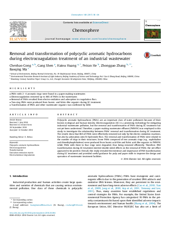 (PDF) Removal and transformation of polycyclic aromatic hydrocarbons ...