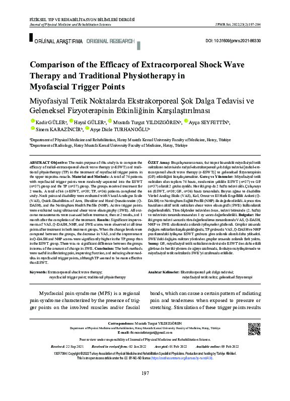 (PDF) Comparison of the Efficacy of Extracorporeal Shock Wave Therapy ...