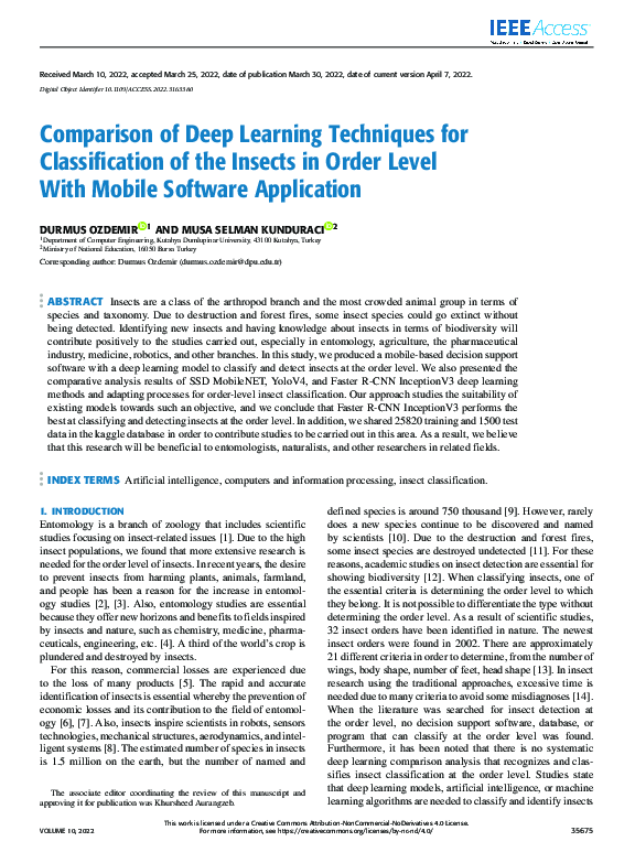 (PDF) Comparison of Deep Learning Techniques for Classification of the ...