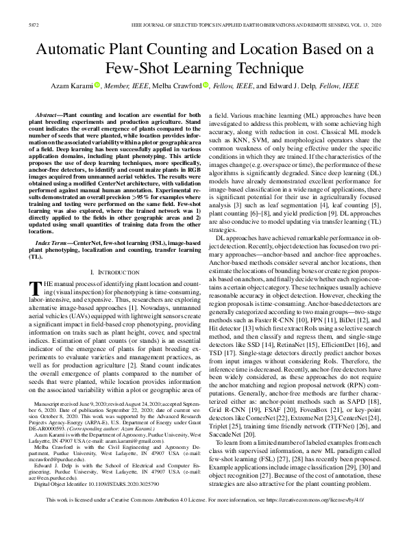 (PDF) Automatic Plant Counting and Location Based on a Few-Shot ...