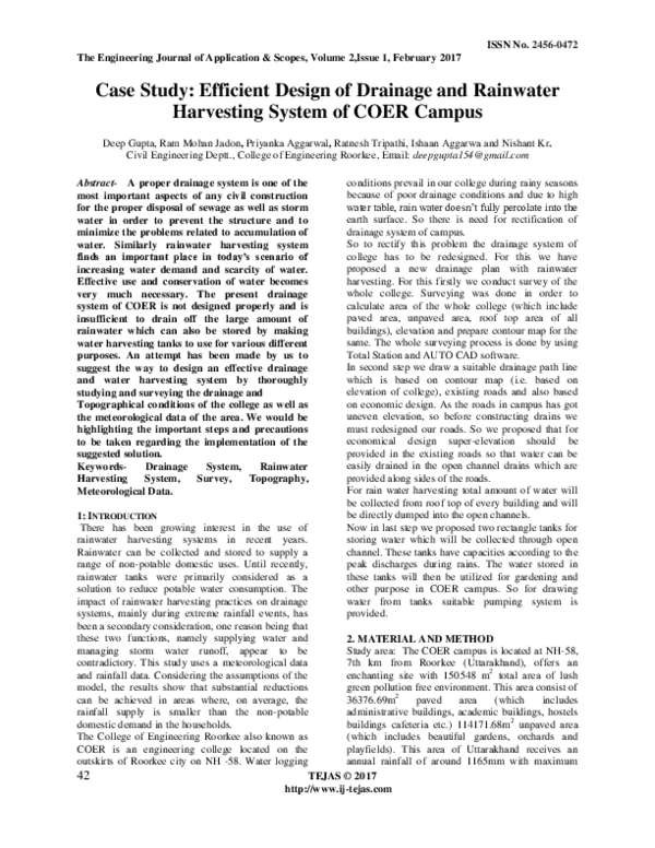 (PDF) Case Study: Efficient Design of Drainage and Rainwater Harvesting ...