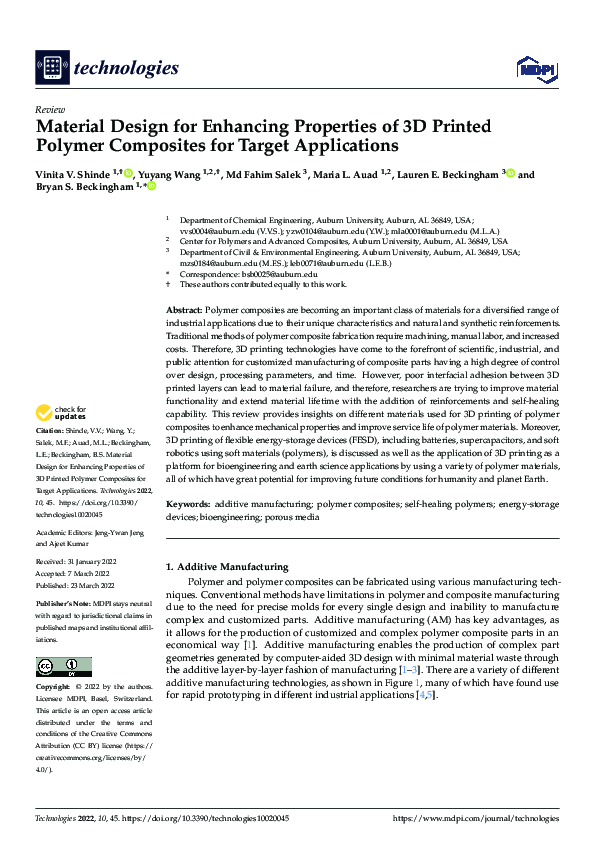 (PDF) Material Design for Enhancing Properties of 3D Printed Polymer ...