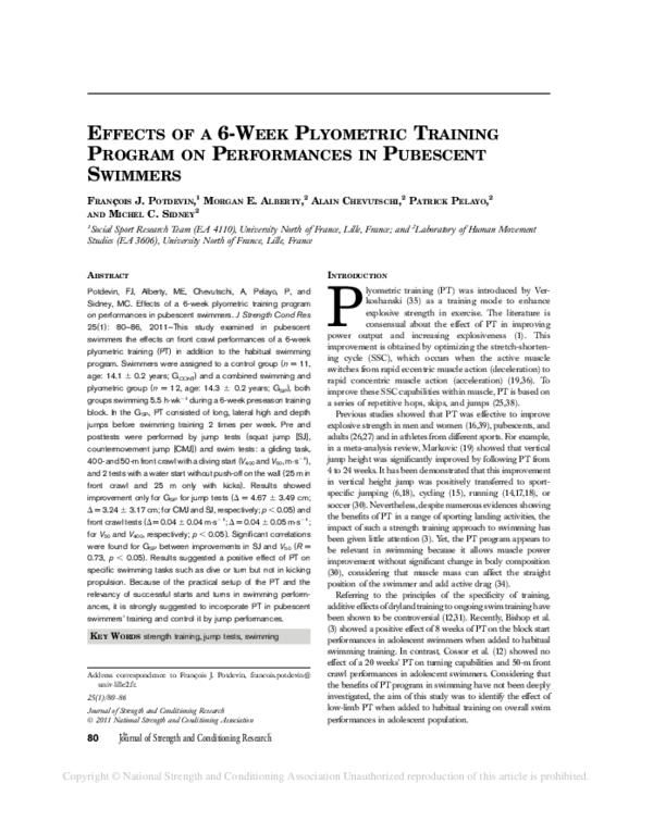 (PDF) Effects of a 6-Week Plyometric Training Program on Performances ...
