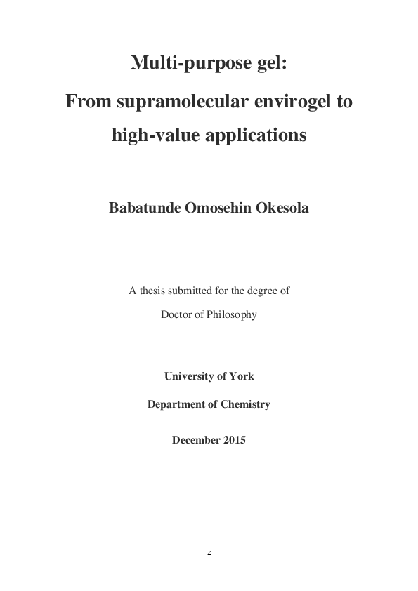 (PDF) Multi-purpose gel : from supramolecular envirogel to high-value ...
