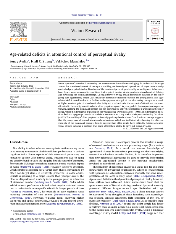 (PDF) Age-related deficits in attentional control of perceptual rivalry