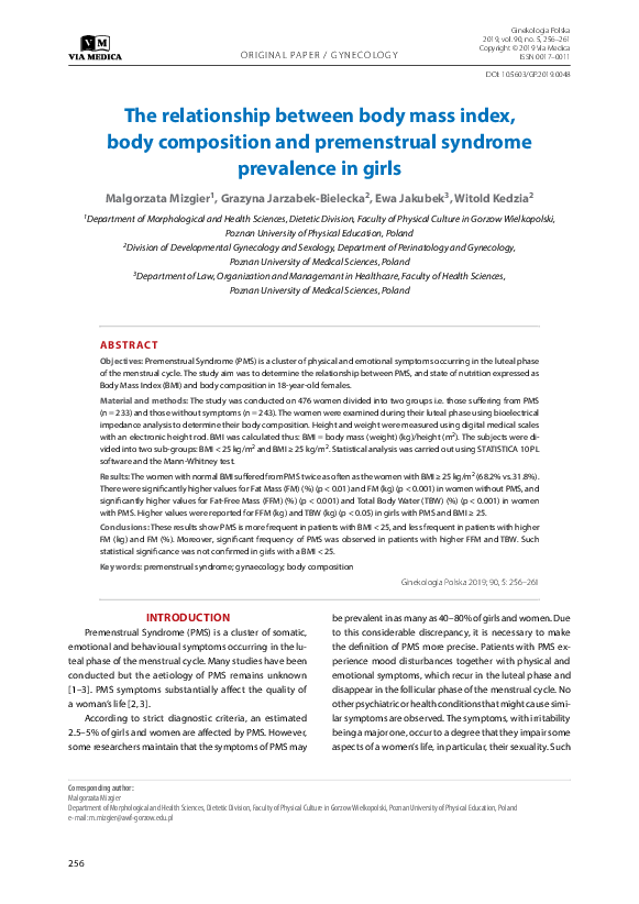 (PDF) The relationship between body mass index, body composition and ...