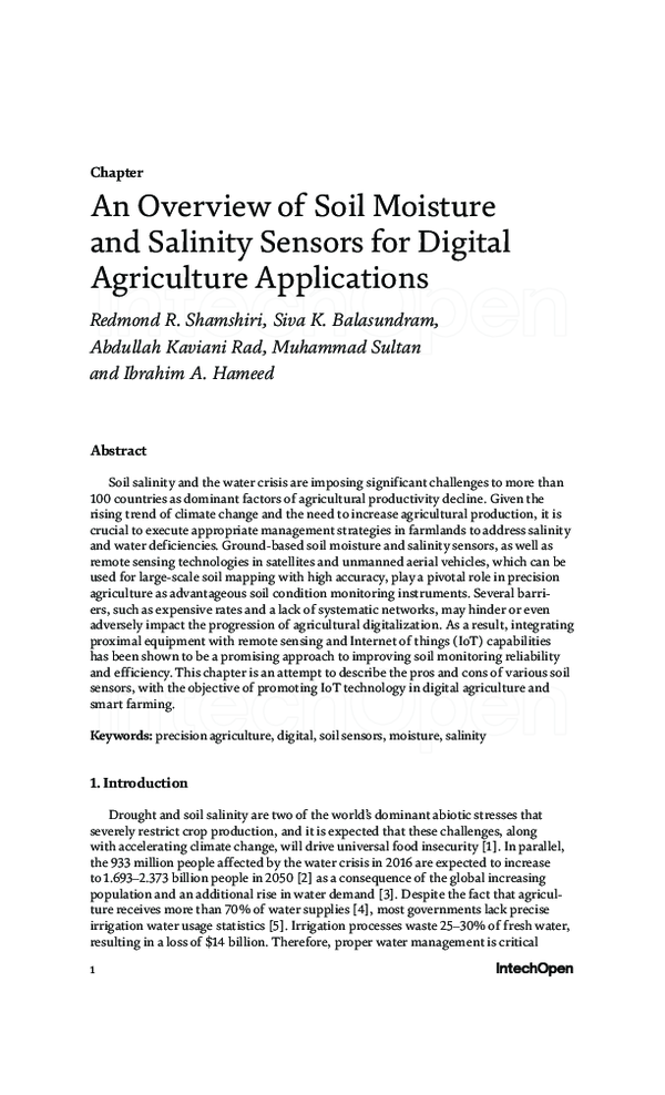 (PDF) An Overview of Soil Moisture and Salinity Sensors for Digital ...