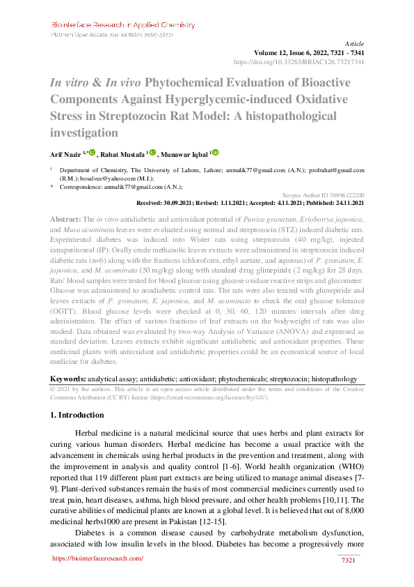 (PDF) In vitro In vivo Phytochemical Evaluation of Bioactive Components ...