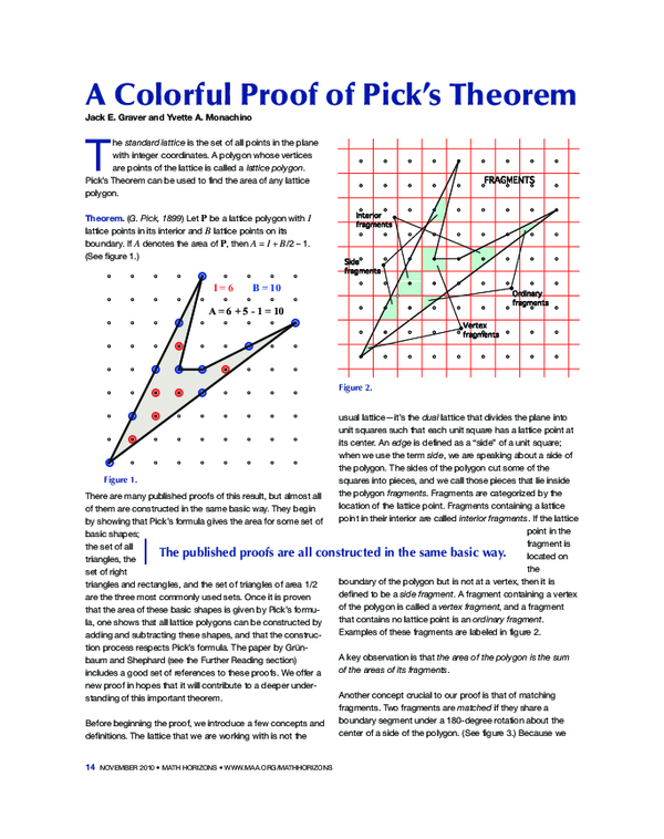 (PDF) A Colorful Proof of Pick’s Theorem Jack Graver Academia.edu