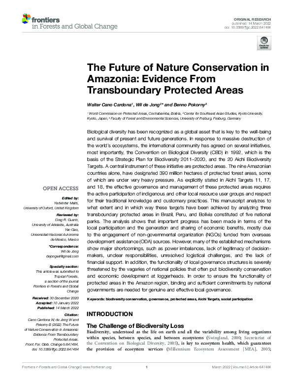 (PDF) The Future of Nature Conservation in Amazonia: Evidence From ...