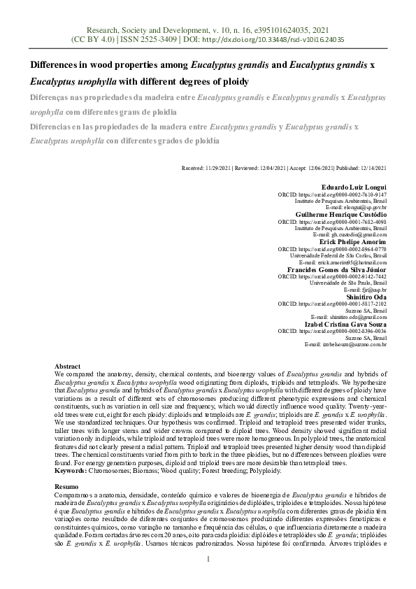 (PDF) Differences in wood properties among Eucalyptus grandis and ...