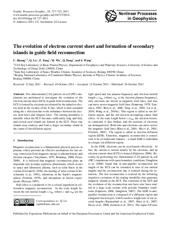 (PDF) The evolution of electron current sheet and formation of ...
