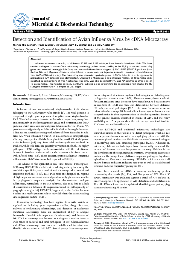 (PDF) Detection and Identification of Avian Influenza Virus by cDNA ...