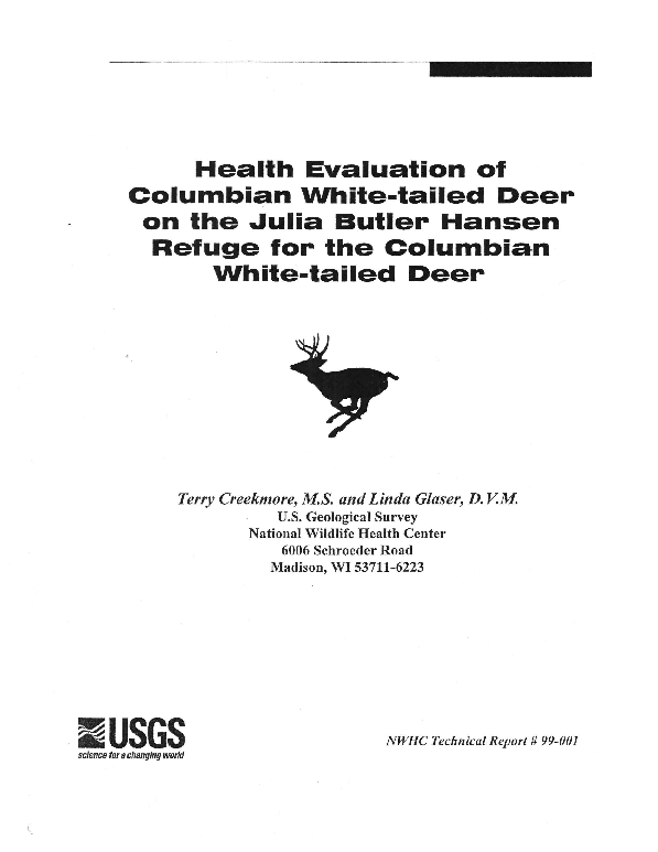 (PDF) Health evaluation of Columbian whitetailed deer on Julia Butler