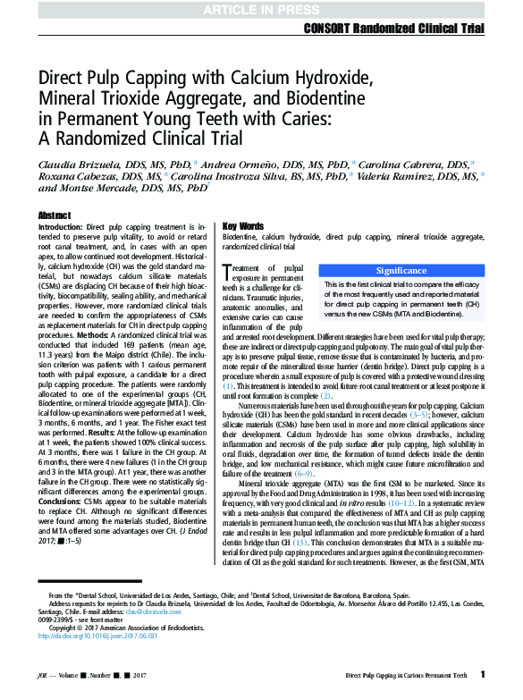 (PDF) Direct Pulp Capping with Calcium Hydroxide, Mineral Trioxide ...