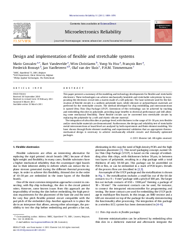 (PDF) Design and implementation of flexible and stretchable systems