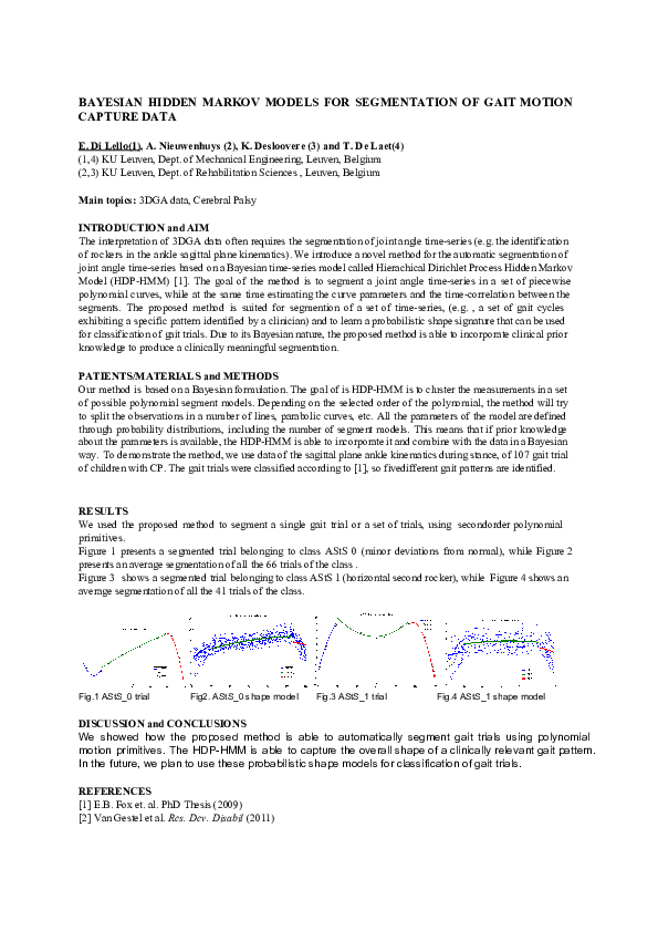 (PDF) Bayesian Hidden Markov Models for Segmentation of Gait Motion ...