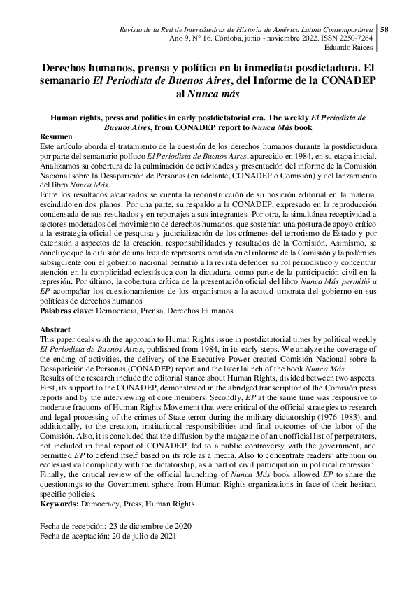 PDF Ra ces Eduardo EP Del Informe De La CONADEP Al Nunca M s