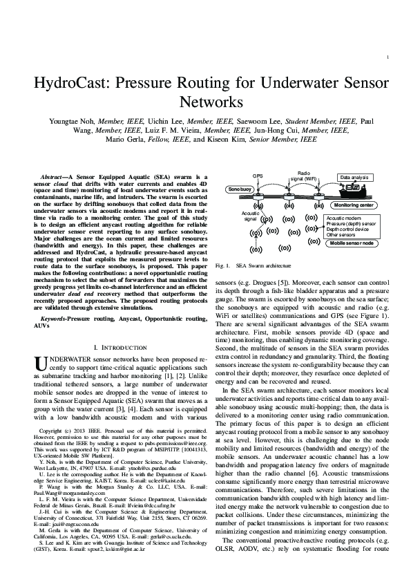 (PDF) Pressure Routing for Underwater Sensor Networks