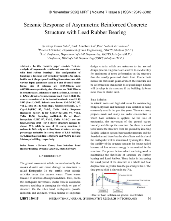 (PDF) Seismic response of asymmetric reinforced concrete structure with ...