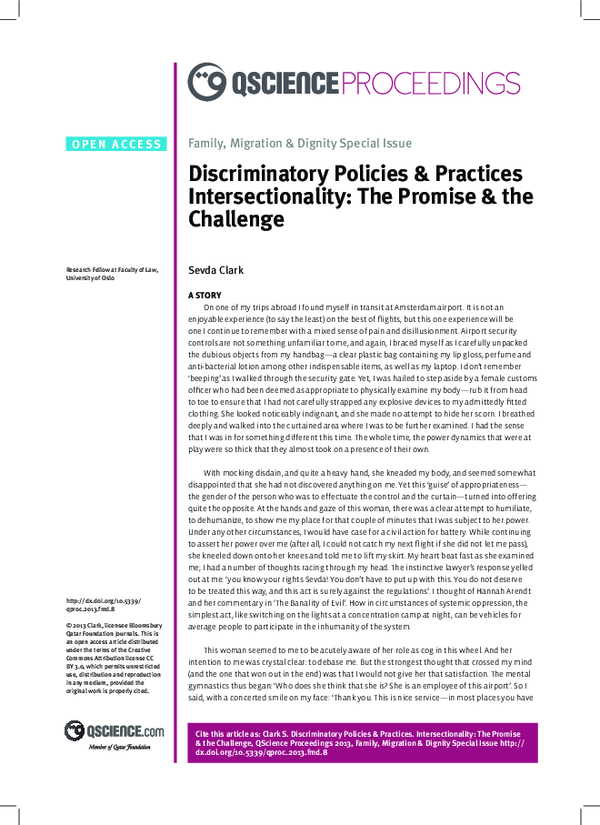 (PDF) Discriminatory Policies & Practices Intersectionality: The ...