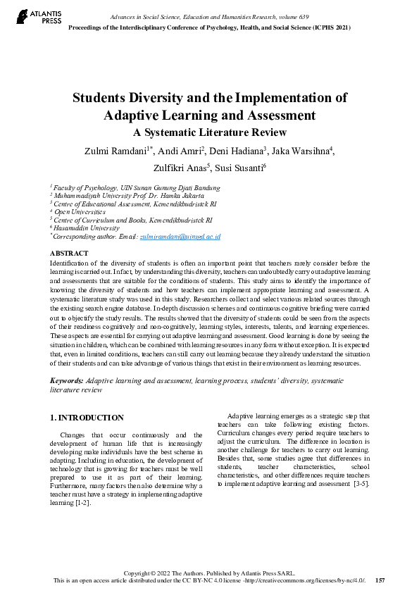 (PDF) Students Diversity and the Implementation of Adaptive Learning ...