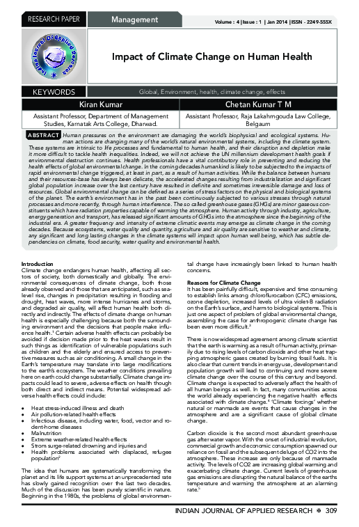 (PDF) Impact of Climate Change on Human Health