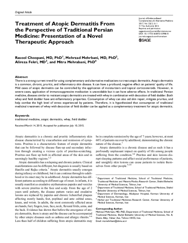 (PDF) Treatment of Atopic Dermatitis From the Perspective of ...