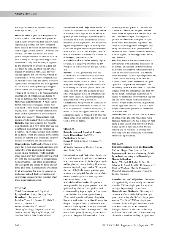 (PDF) VID-02.08 Robotic Assisted Inguinal Lymph Node Dissection (RAILND ...