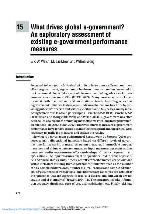 (PDF) What drives global e-government? An exploratory assessment of ...