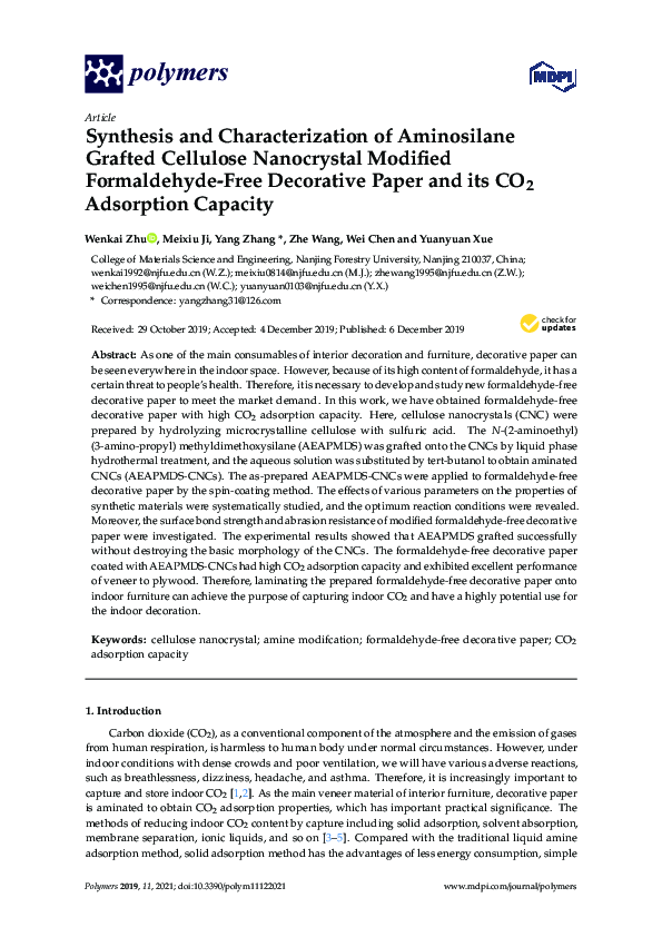 (PDF) Synthesis and Characterization of Aminosilane Grafted Cellulose ...