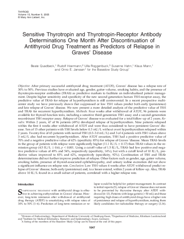 (PDF) Sensitive Thyrotropin and ThyrotropinReceptor Antibody