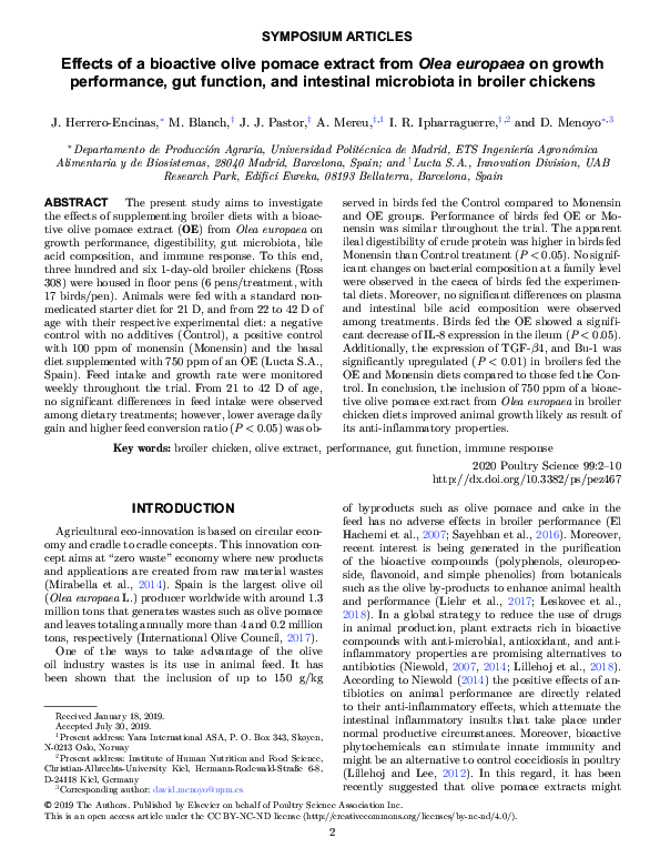 (PDF) Effects of a bioactive olive pomace extract from Olea europaea on ...