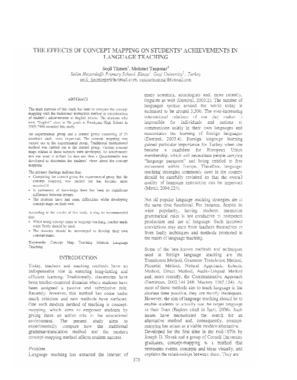 (PDF) The Effects of Concept Mapping on Students' Achievements in ...