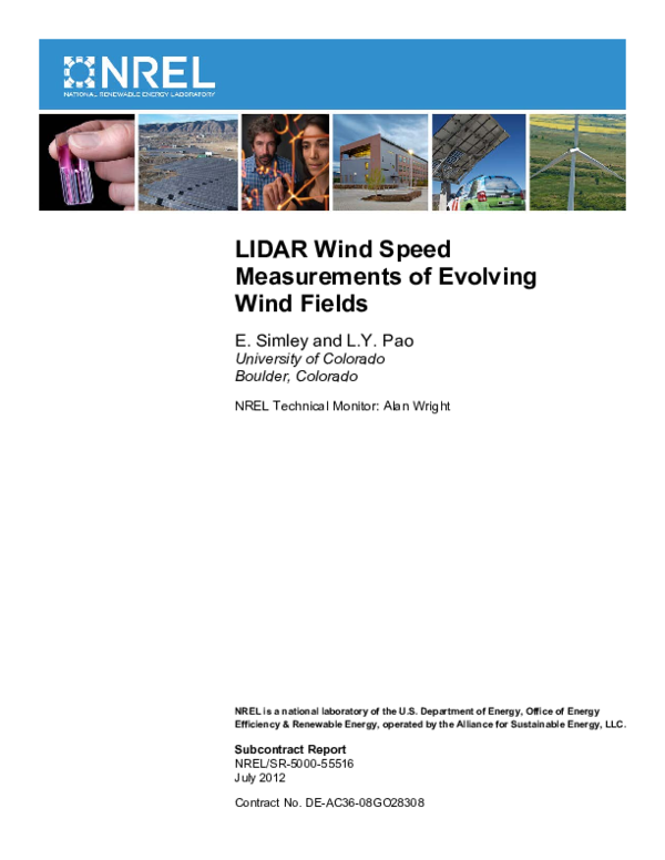 (PDF) LIDAR Wind Speed Measurements of Evolving Wind Fields