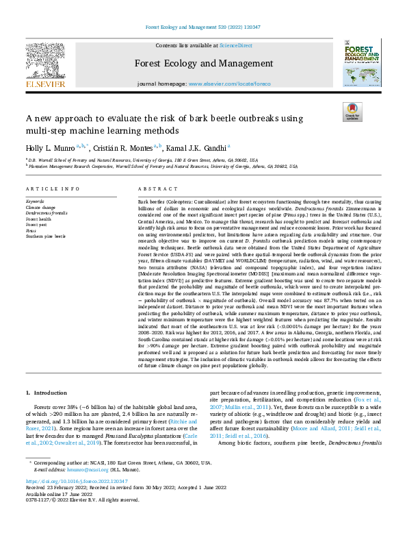 (PDF) A new approach to evaluate the risk of bark beetle outbreaks ...